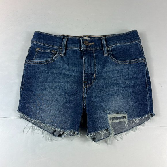 Levi's Pants - Levi's Jean Short Womens 25 720 High Rise Skinny Blue Faded Cut Offs Denim Jorts